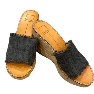 DOLCE VITA Womens Platform Frayed Pim Round Toe Wedge Espadrille Shoes 9.5 M